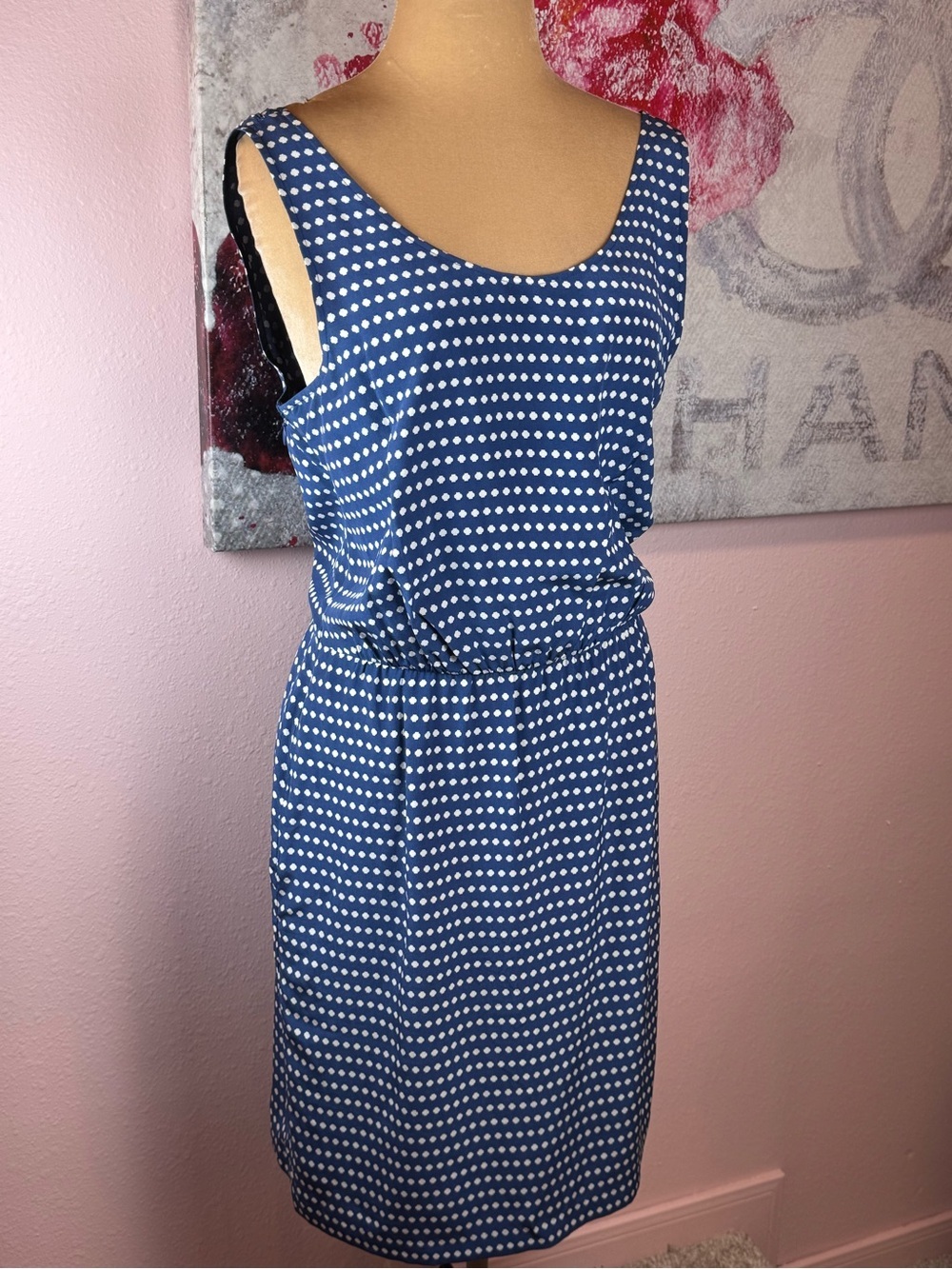 Marc By Marc Jacobs Navy and White Polka Dot Sleeveless Dress